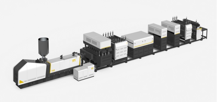 SPS-75B-1800 PP 碳酸钙空心波纹板生产线