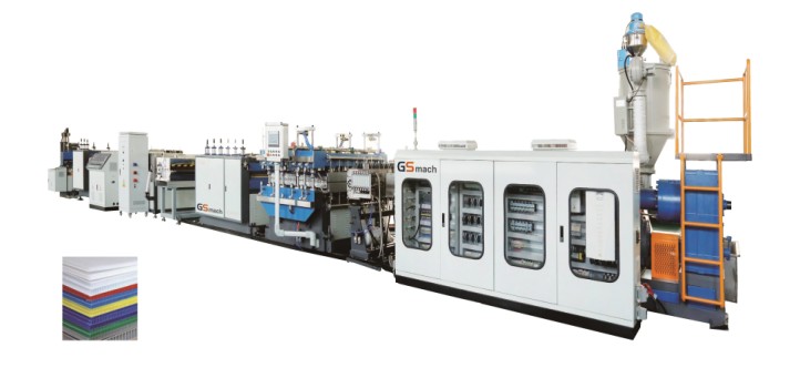 SPS-150 挤压设备线-纸型空心瓦楞纸板生产线